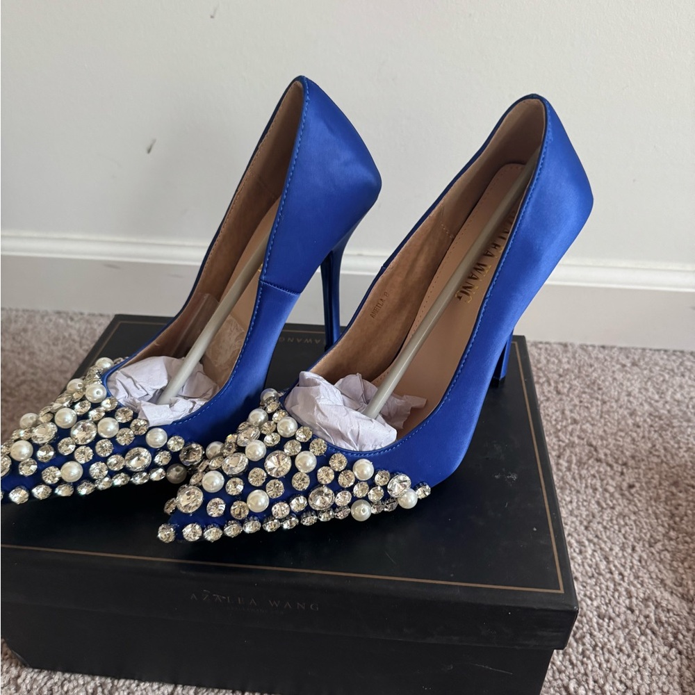 Blue Embellished Heels